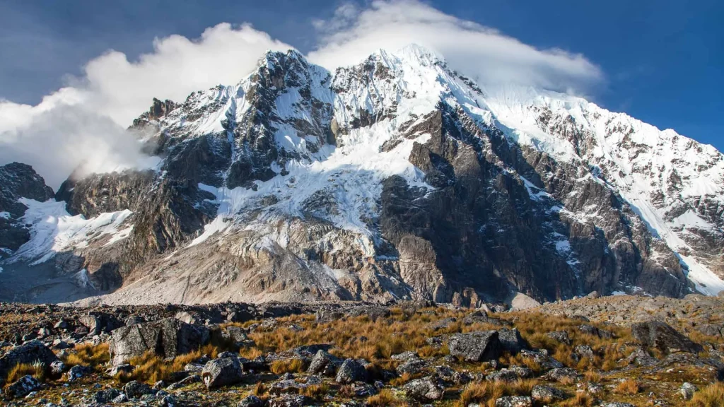 Salkantay Pass at 4650 meters on Salkantay Trek to Machu Picchu
