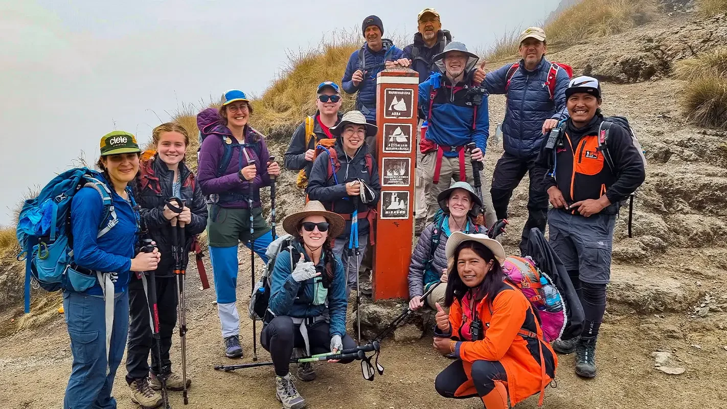 Reaching Dead Woman's Pass at 4215m on the 4 Day Inca Trail