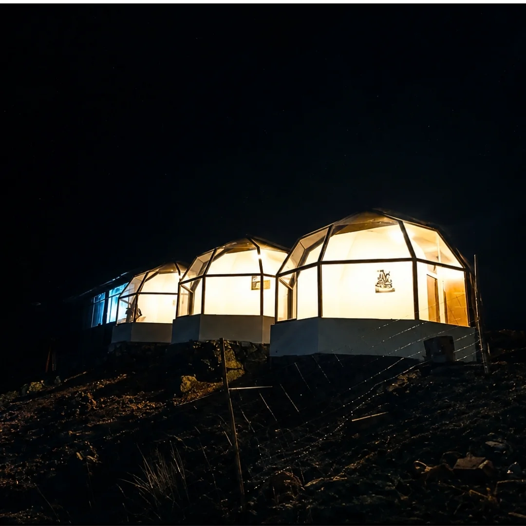 Comfort inside Sky Dome Camps in Pacchanta