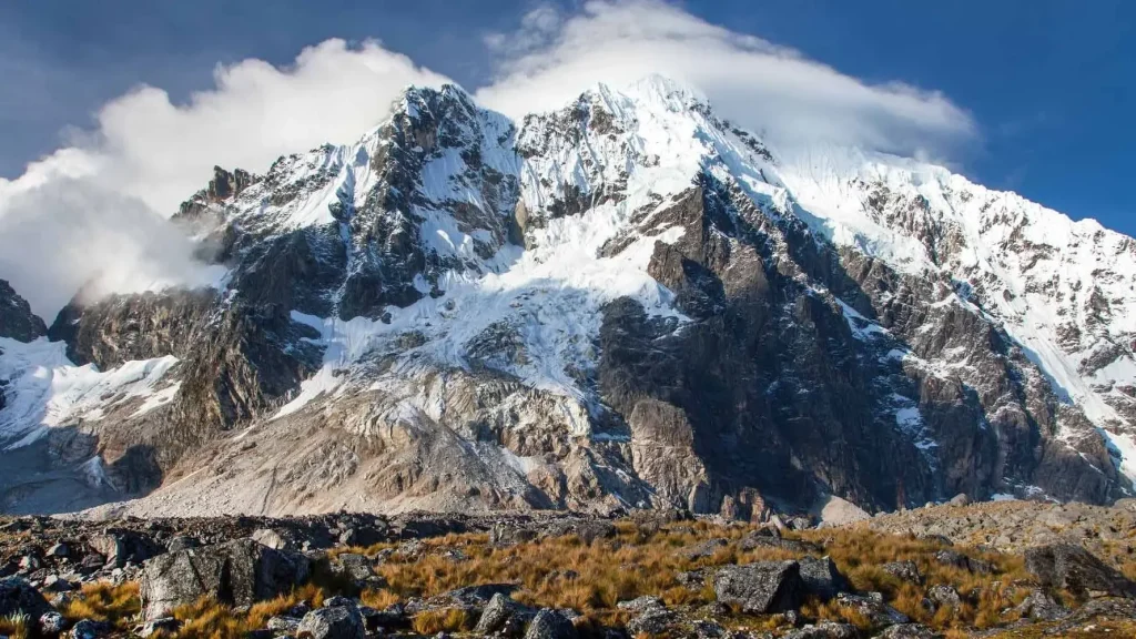 Salkantay (6,271m) - the sacred snow peak that gives the Salkantay Trek its name, crossing 4,630m pass.
