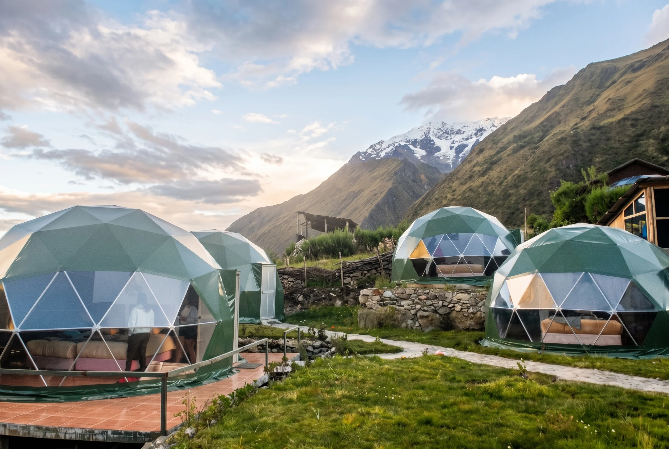 Best Sky dome Camp at Soraypampa, Salkantay Trek, Hotel, Hostel, private Bathrooms, Trekking to Machu Picchu, SAM Travel Peru