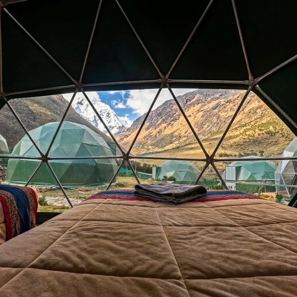 Best Sky dome Camp at Soraypampa, Salkantay Trek, Hotel, Hostel, private Bathrooms, Trekking to Machu Picchu, SAM Travel Peru